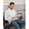 COOFANDY Mens Crewneck Pullover Sweaters Business Casual Long Sleeve Slim Fit Sweater Chunky Cable Knit Sweater(White)
