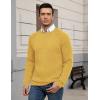 COOFANDY Mens Crewneck Pullover Sweaters Business Casual Long Sleeve Slim Fit Sweater Chunky Cable Knit Sweater(Yellow)
