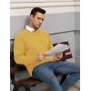 COOFANDY Mens Crewneck Pullover Sweaters Business Casual Long Sleeve Slim Fit Sweater Chunky Cable Knit Sweater(Yellow)
