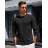 COOFANDY Mens Crewneck Sweater Pullover Knit Sweater Lightweight Sweaters with Ribbing Edge(Black)