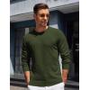 COOFANDY Mens Crewneck Sweater Pullover Knit Sweater Lightweight Sweaters with Ribbing Edge(Dark Army Green)