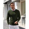 COOFANDY Mens Crewneck Sweater Pullover Knit Sweater Lightweight Sweaters with Ribbing Edge(Dark Army Green)