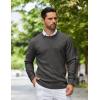 COOFANDY Mens Crewneck Sweater Pullover Knit Sweater Lightweight Sweaters with Ribbing Edge(Dark Gray)