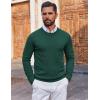 COOFANDY Mens Crewneck Sweater Pullover Knit Sweater Lightweight Sweaters with Ribbing Edge(Green)