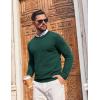 COOFANDY Mens Crewneck Sweater Pullover Knit Sweater Lightweight Sweaters with Ribbing Edge(Green)