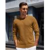 COOFANDY Mens Crewneck Sweater Pullover Knit Sweater Lightweight Sweaters with Ribbing Edge(Light Brown)