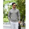 COOFANDY Mens Crewneck Sweater Pullover Knit Sweater Lightweight Sweaters with Ribbing Edge(Light Gray)