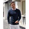 COOFANDY Mens Crewneck Sweater Pullover Knit Sweater Lightweight Sweaters with Ribbing Edge(Navy Blue)