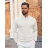 COOFANDY Mens Crewneck Sweater Pullover Knit Sweater Lightweight Sweaters with Ribbing Edge(White)