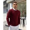 COOFANDY Mens Crewneck Sweater Pullover Knit Sweater Lightweight Sweaters with Ribbing Edge(Wine Red)