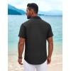 COOFANDY Mens Cuban Guayabera Shirt Short Sleeve Button Down Shirts Summer Beach Vacation Shirts(Black)