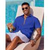 COOFANDY Mens Cuban Guayabera Shirt Short Sleeve Button Down Shirts Summer Beach Vacation Shirts(Bright Royal)