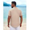 COOFANDY Mens Cuban Guayabera Shirt Short Sleeve Button Down Shirts Summer Beach Vacation Shirts(Khaki)