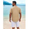 COOFANDY Mens Cuban Guayabera Shirt Short Sleeve Button Down Shirts Summer Beach Vacation Shirts(Tan)
