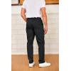 COOFANDY Men’s Drawstring Casual Pants Cotton Twill Elastic Waist Chino Pants(Black)