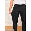 COOFANDY Men’s Drawstring Casual Pants Cotton Twill Elastic Waist Chino Pants(Black)