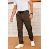 COOFANDY Men’s Drawstring Casual Pants Cotton Twill Elastic Waist Chino Pants(Brown)