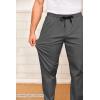 COOFANDY Men’s Drawstring Casual Pants Cotton Twill Elastic Waist Chino Pants(Dark Grey)