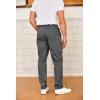 COOFANDY Men’s Drawstring Casual Pants Cotton Twill Elastic Waist Chino Pants(Dark Grey)