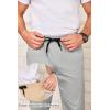 COOFANDY Men’s Drawstring Casual Pants Cotton Twill Elastic Waist Chino Pants(Light Grey)