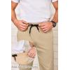 COOFANDY Men’s Drawstring Casual Pants Cotton Twill Elastic Waist Chino Pants(Light Khaki)