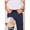 COOFANDY Men’s Drawstring Casual Pants Cotton Twill Elastic Waist Chino Pants(Navy)