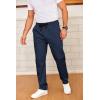 COOFANDY Men’s Drawstring Casual Pants Cotton Twill Elastic Waist Chino Pants(Navy)