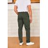 COOFANDY Men’s Drawstring Casual Pants Cotton Twill Elastic Waist Chino Pants(Olive Green)