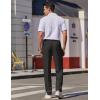 COOFANDY Mens Dress Pants Expandable Waist Wrinkle Free Suit Pants Flat Front Casual Dress Slacks(Black)