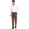 COOFANDY Mens Dress Pants Expandable Waist Wrinkle Free Suit Pants Flat Front Casual Dress Slacks(Brown)
