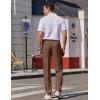 COOFANDY Mens Dress Pants Expandable Waist Wrinkle Free Suit Pants Flat Front Casual Dress Slacks(Brown)
