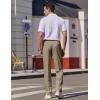 COOFANDY Mens Dress Pants Expandable Waist Wrinkle Free Suit Pants Flat Front Casual Dress Slacks(Dark Khaki)