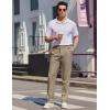 COOFANDY Mens Dress Pants Expandable Waist Wrinkle Free Suit Pants Flat Front Casual Dress Slacks(Dark Khaki)