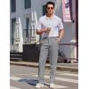 COOFANDY Mens Dress Pants Expandable Waist Wrinkle Free Suit Pants Flat Front Casual Dress Slacks(Light Grey)