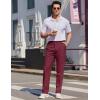 COOFANDY Mens Dress Pants Expandable Waist Wrinkle Free Suit Pants Flat Front Casual Dress Slacks(Maroon Red)