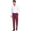 COOFANDY Mens Dress Pants Expandable Waist Wrinkle Free Suit Pants Flat Front Casual Dress Slacks(Maroon Red)