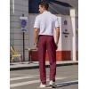 COOFANDY Mens Dress Pants Expandable Waist Wrinkle Free Suit Pants Flat Front Casual Dress Slacks(Maroon Red)