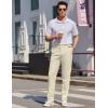 COOFANDY Mens Dress Pants Expandable Waist Wrinkle Free Suit Pants Flat Front Casual Dress Slacks(Milky White)