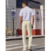 COOFANDY Mens Dress Pants Expandable Waist Wrinkle Free Suit Pants Flat Front Casual Dress Slacks(Milky White)