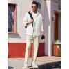COOFANDY Mens Dress Pants Expandable Waist Wrinkle Free Suit Pants Flat Front Casual Dress Slacks(Milky White)