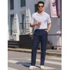 COOFANDY Mens Dress Pants Expandable Waist Wrinkle Free Suit Pants Flat Front Casual Dress Slacks(Navy Blue)