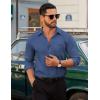 COOFANDY Men’s Dress Shirt Solid Long Sleeve Wrinkle Free Formal Shirt Business Button Down Shirts with Pocket(Denim Blue)