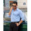 COOFANDY Men’s Dress Shirt Solid Long Sleeve Wrinkle Free Formal Shirt Business Button Down Shirts with Pocket(Light Blue)