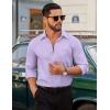 COOFANDY Men’s Dress Shirt Solid Long Sleeve Wrinkle Free Formal Shirt Business Button Down Shirts with Pocket(Light Purple)