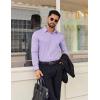 COOFANDY Men’s Dress Shirt Solid Long Sleeve Wrinkle Free Formal Shirt Business Button Down Shirts with Pocket(Light Purple)