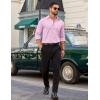 COOFANDY Men’s Dress Shirt Solid Long Sleeve Wrinkle Free Formal Shirt Business Button Down Shirts with Pocket(Pink)