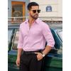 COOFANDY Men’s Dress Shirt Solid Long Sleeve Wrinkle Free Formal Shirt Business Button Down Shirts with Pocket(Pink)