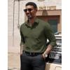 COOFANDY Men’s Dress Shirts Long Sleeve Button Down Formal Shirt Regular Fit Solid Business Casual Shirts(Army Green)