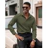 COOFANDY Men’s Dress Shirts Long Sleeve Button Down Formal Shirt Regular Fit Solid Business Casual Shirts(Army Green)