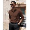 COOFANDY Men’s Dress Shirts Long Sleeve Button Down Formal Shirt Regular Fit Solid Business Casual Shirts(Brown)